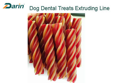 Twin Color Twisted Shape Pet Food Machine Nhai Gum Dog Snacks Dây chuyền sản xuất