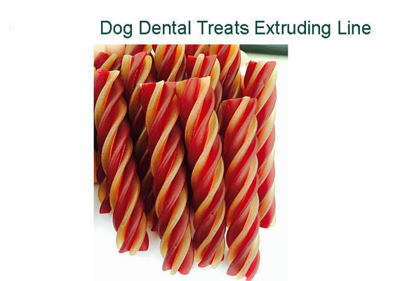 Twin Color Twisted Shape Pet Food Machine Nhai Gum Dog Snacks Dây chuyền sản xuất