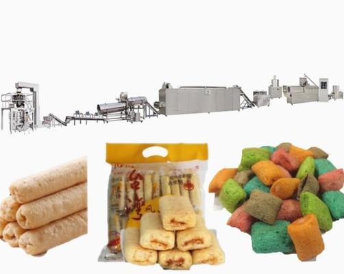 Máy xáo trộn lúa mì Oat Rice Puff được trang bị máy đóng gói