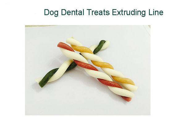 Twin Color Twisted PET Treat Machine Dog Nhai kẹo cao su Chế biến Thấp - Tiếng ồn