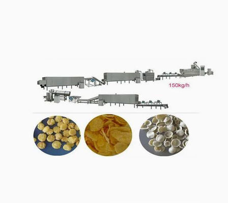 300 - 350kg / h Dây chuyền chế biến bột ngô, máy đùn bánh snack