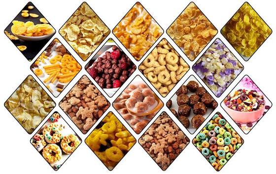 Máy đùn trục vít Twin Corn Flakes Processing Line với các hình dạng khác nhau