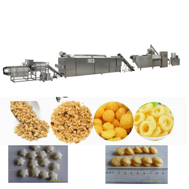 Corn Rice Wheat Wheat Máy ép đùn Puff Snack cho vòng hành tây / thực phẩm đầy lõi