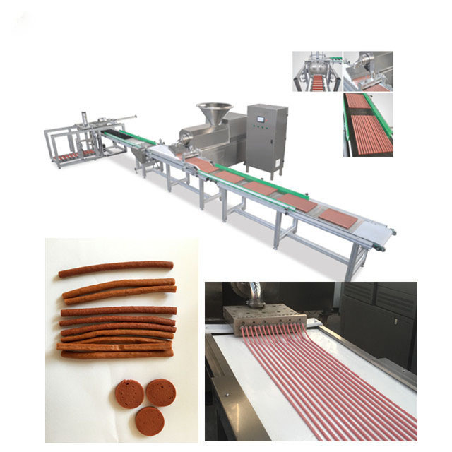 Dây chuyền sản xuất thức ăn cho vật nuôi Máy cắt miếng thịt chó nha khoa với hệ thống khay tự động