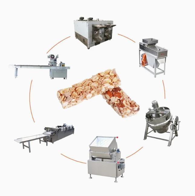 Dây chuyền sản xuất ngũ cốc ngũ cốc thương mại 9kw để tạo thành thanh đậu phộng