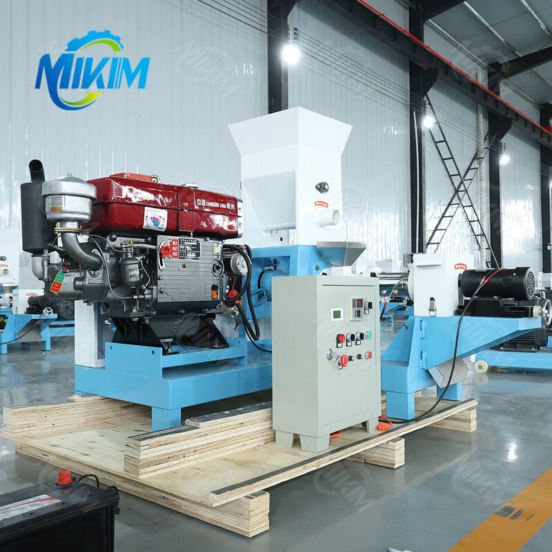 MIKIM Động cơ diesel 20-50kg / h máy làm hạt thức ăn cá nổi 5,5KW Động cơ điện áp tùy biến Máy làm hạt thức ăn cá