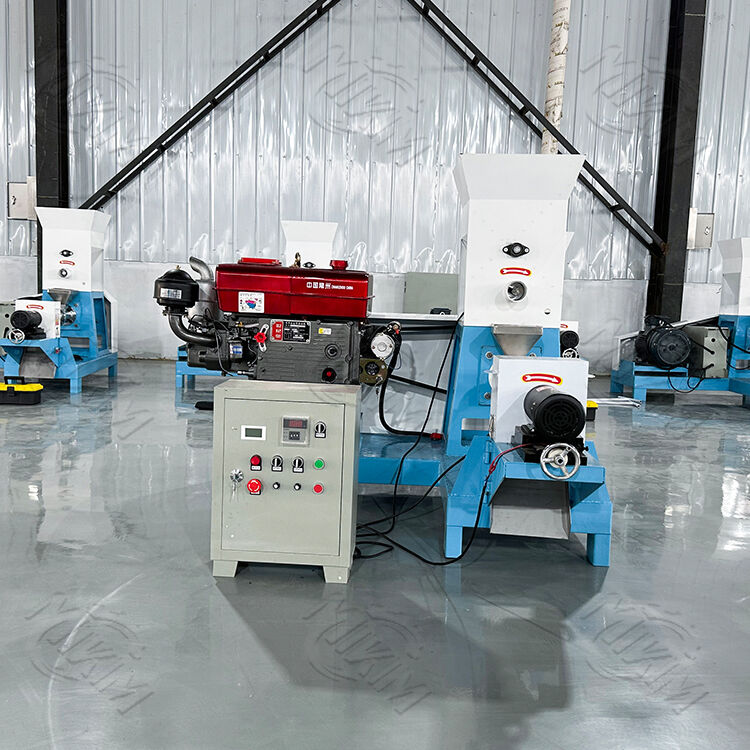 Tiết kiệm thức ăn và có hiệu quả cao! Máy xả thức ăn cá nổi chạy bằng động cơ diesel và máy phân hạt thức ăn cá
